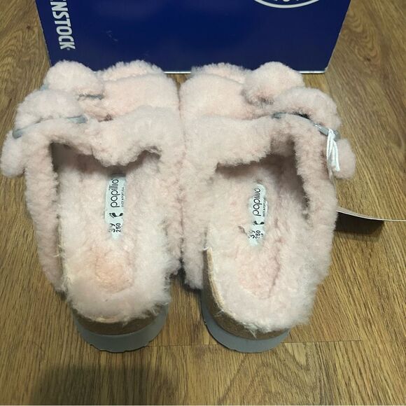 BIRKENSTOCK PAPILLIO pink fur sandals shoes women’s eur 39 new - Picture 4 of 9
